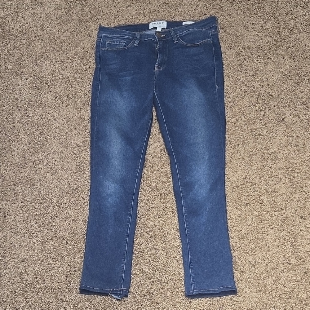 Frame Denim Women's Skinny Jeans - Dark Blue
